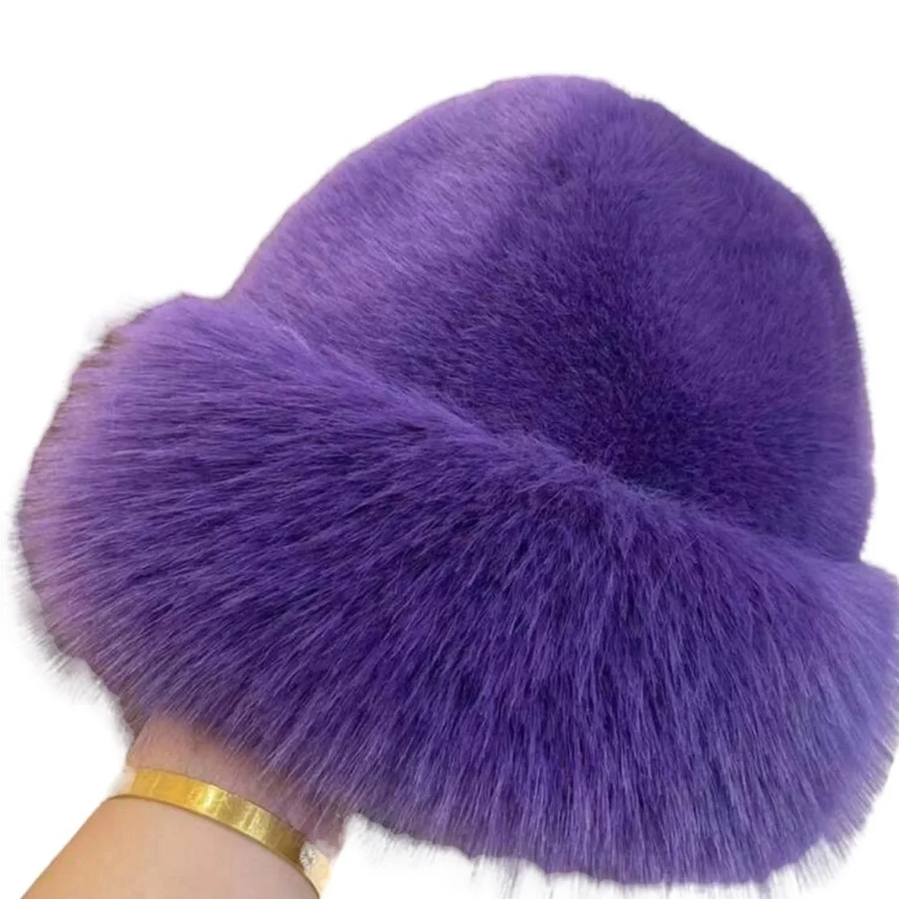 Faux Fur Hat 🩵 Furry Winter Super Soft Fashion Hat 10 colors - Picture 12 of 15